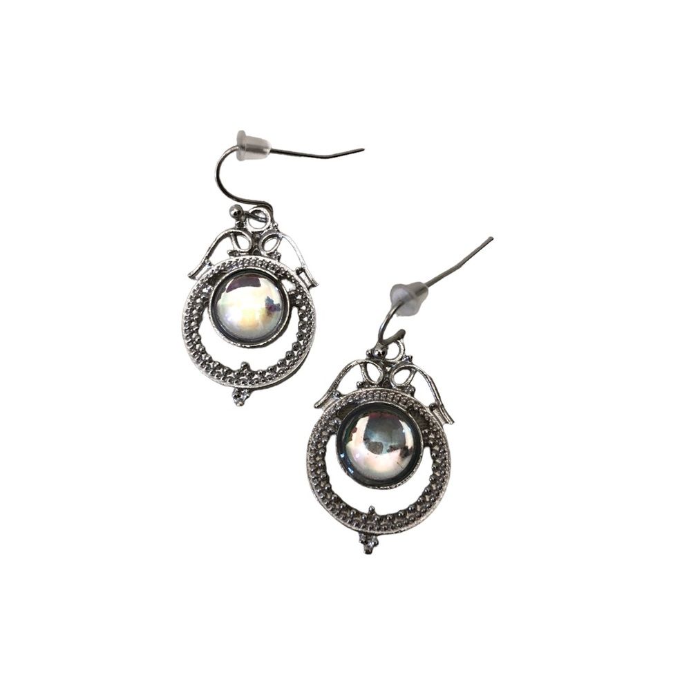 Yaomiao Crystal Dangle Cubic Zirconia Circular Earrings Silver Women